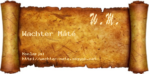 Wachter Máté névjegykártya
