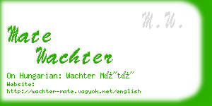 mate wachter business card